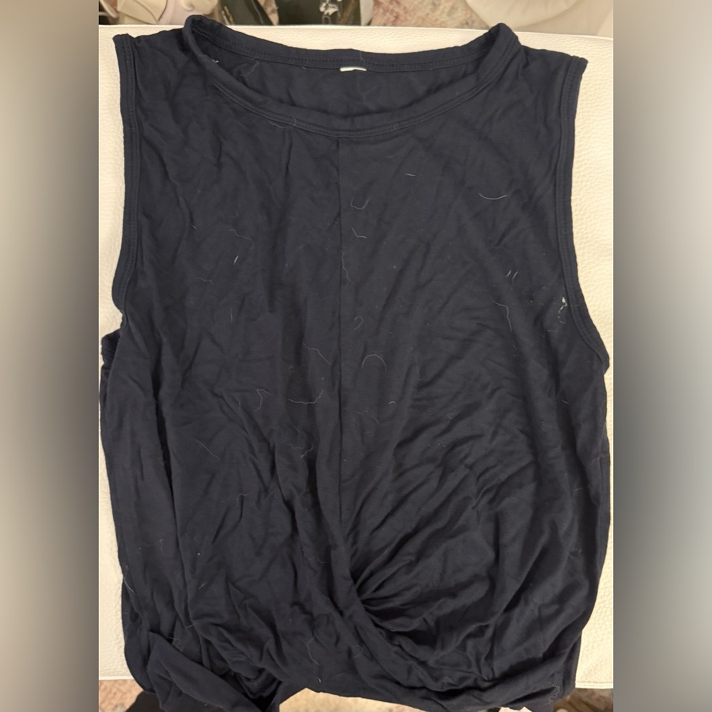 Navy Blue Alo Yoga Knotted Tank Top